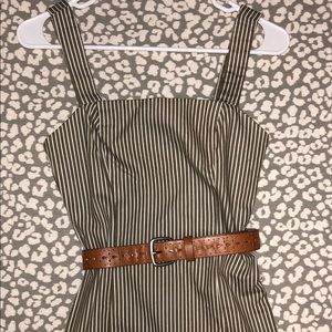 Green Striped Tank Top Dress